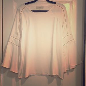 Loft women’s Cream Blouse with Bell Sleeve.